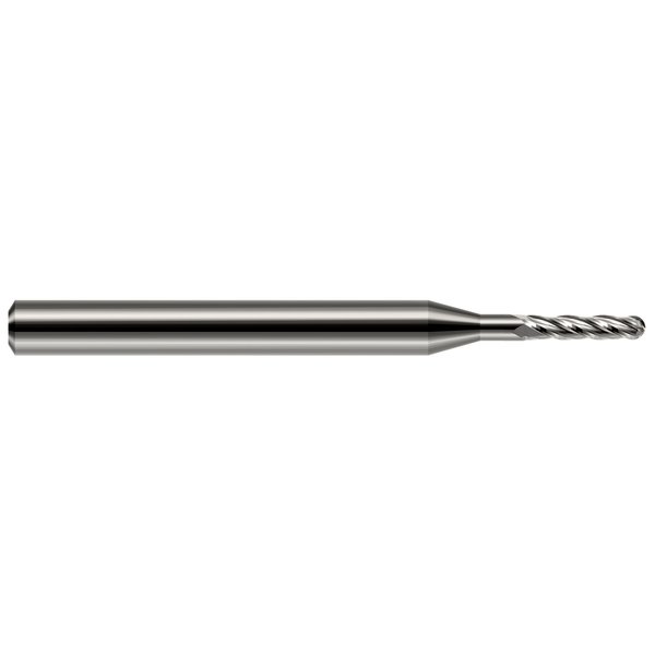 Harvey Tool Miniature End Mill - 4 Flute - Ball 0.1250" (1/8) Cutter DIA x 0.3750" (3/8) Length of Cut 805808